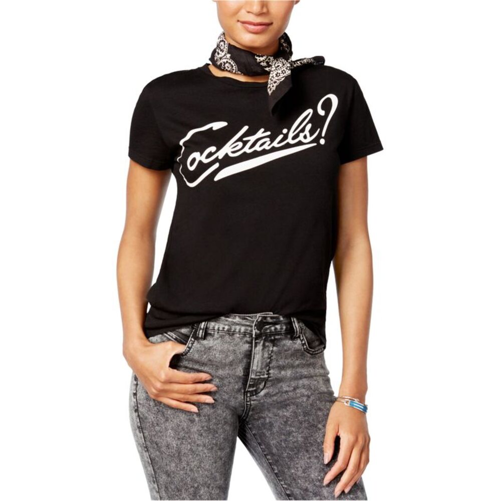 Dream Scene Womens Cotton Cocktails Graphic T-Shirt, NWT